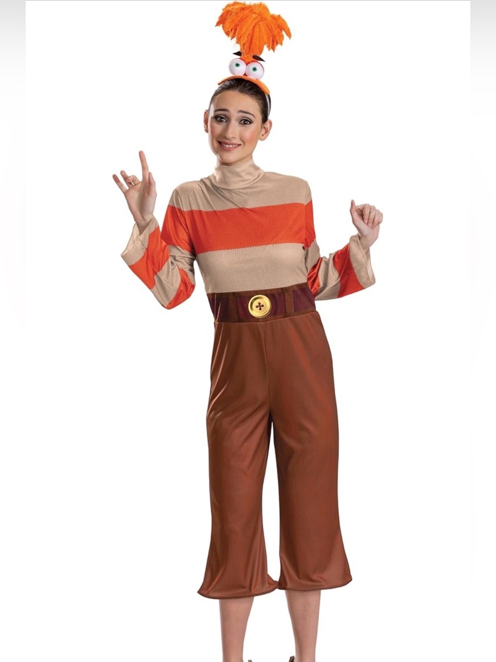 Disguise Women's Orange Tan Brown Costume with Feather Headpiece